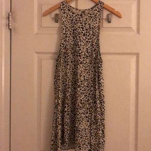 Linen cheetah print dress